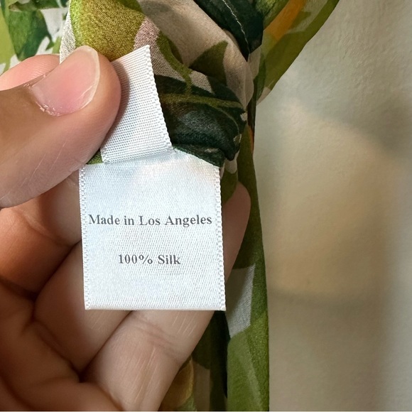 We Are Leone Ruby Ruffle Floral 100% Silk Maxi Cardigan Coverup Duster NWT - Picture 4 of 11